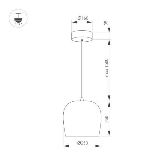 Фото #4 товара Светильник SP-PEONY-HANG-R250-15W Warm3000 (WH, 65 deg, 230V) (Arlight, IP20 Металл, 3 года)