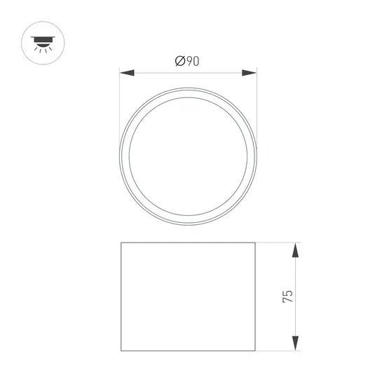 Фото #2 товара Светильник SP-BISCOTTO-R90-8W Warm3300-MIX (BK-GD, 80 deg, 230V) (Arlight, IP54 Металл, 5 лет)