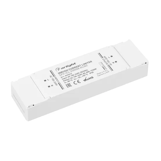 Фото товара Ограничитель пускового тока SPV-ICL-230008 AC/AC (100-240V, 8A) (Arlight, IP20 Пластик, 5 лет)