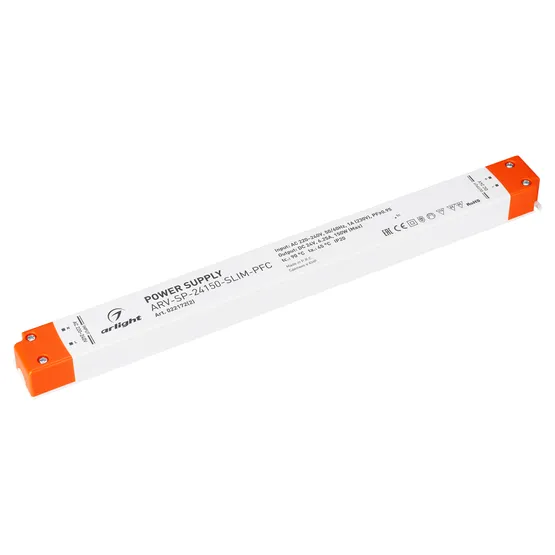 Фото товара Блок питания ARV-SP-24150-SLIM-PFC (24V, 6,25A, 150W) (Arlight, IP20 Пластик, 5 лет)